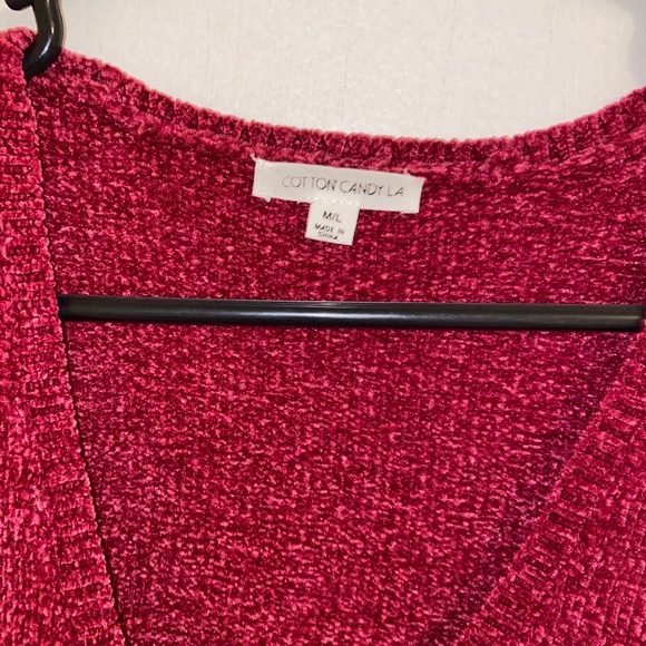 Cotton Candy LA Chenille Crop Sweater Top - Picture 2 of 3
